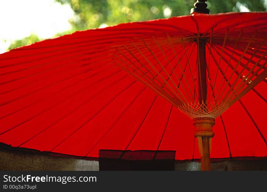 Red japanese umbrella