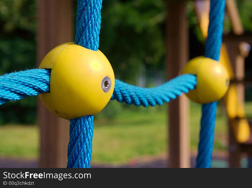 Connector ball on climbing frame. Connector ball on climbing frame