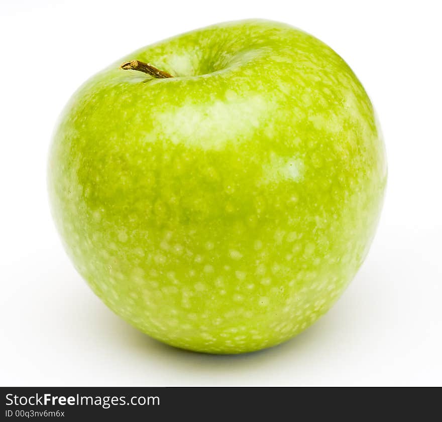 Fresh green apple at white background