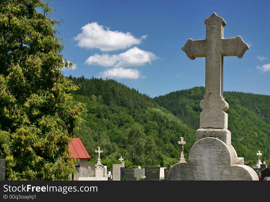 Cemetery in hills