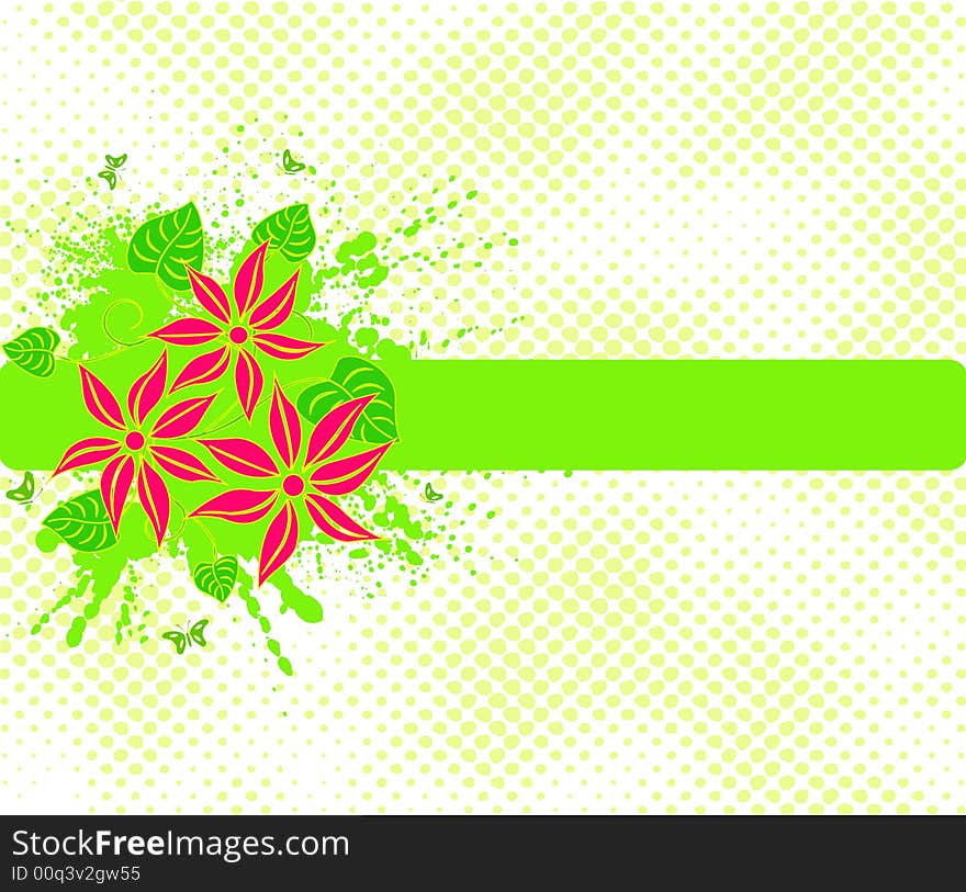 Floral background with frame - vector. Floral background with frame - vector