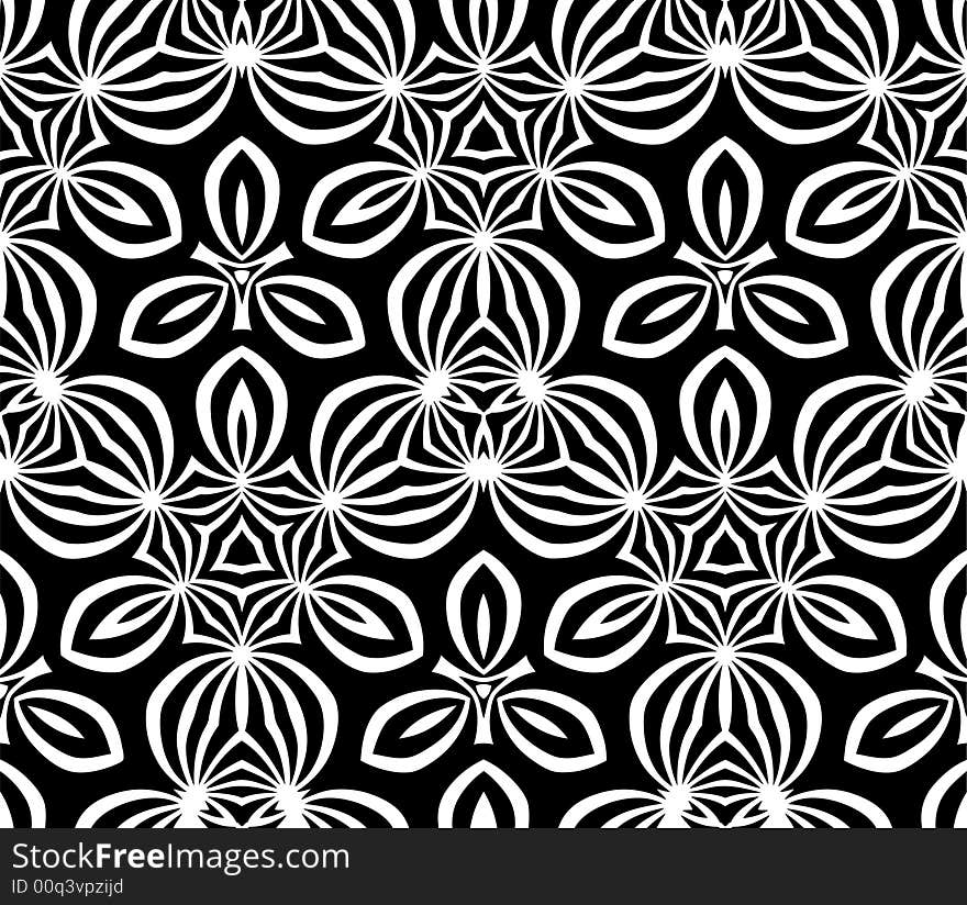 Abstract seamless black-and-white pattern - graphic illustration. Abstract seamless black-and-white pattern - graphic illustration