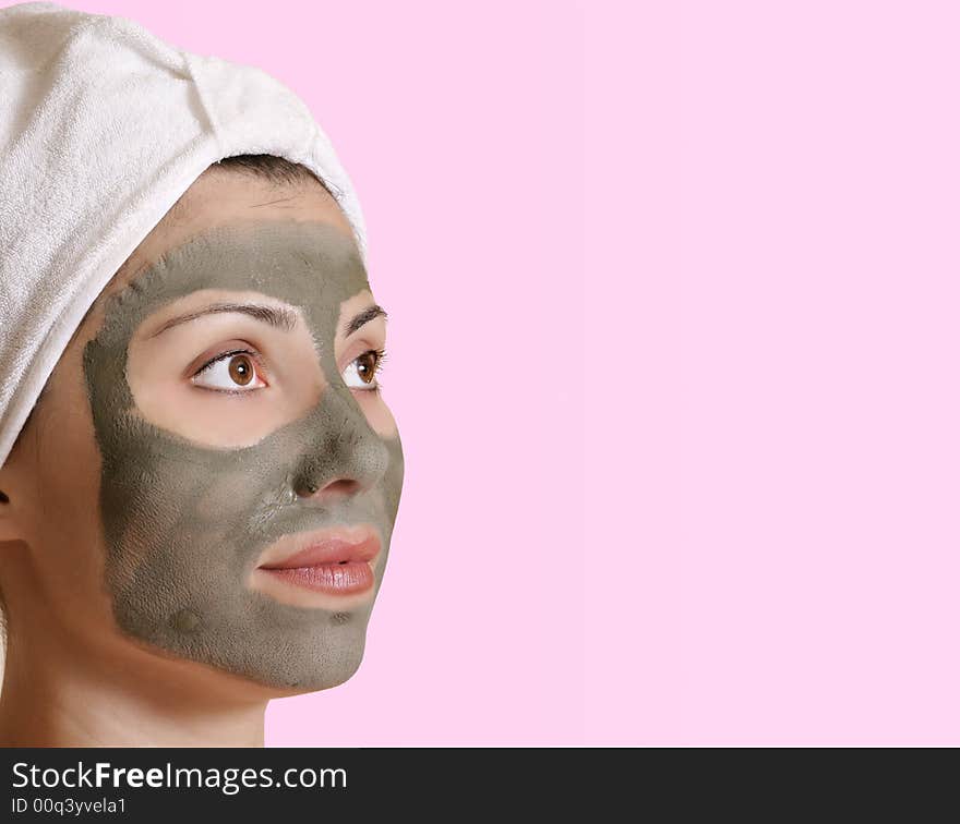 Female In Clay Beauty Mask