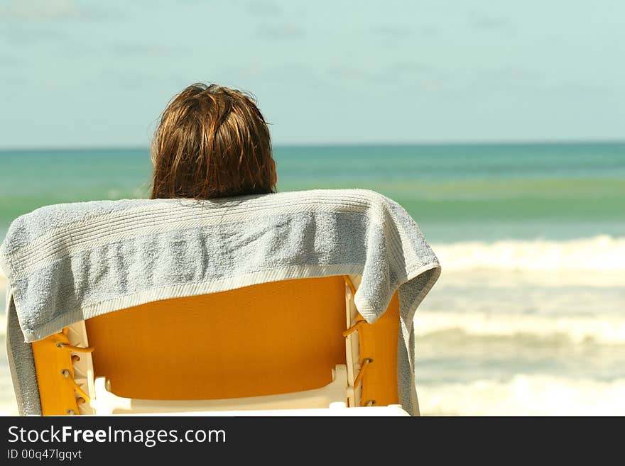 Woman in chaise