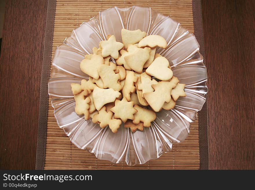 Cookies on a glass plate