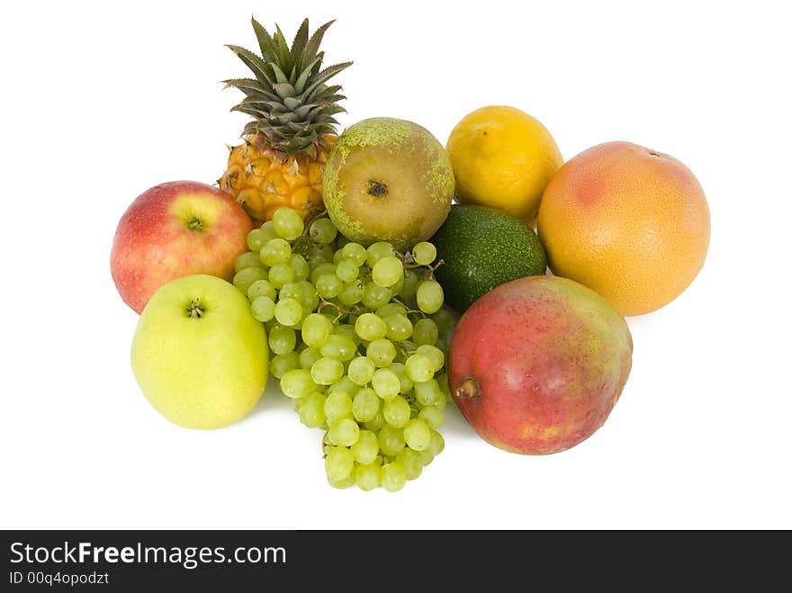 Different varieties of fruit on a plate. Different varieties of fruit on a plate.