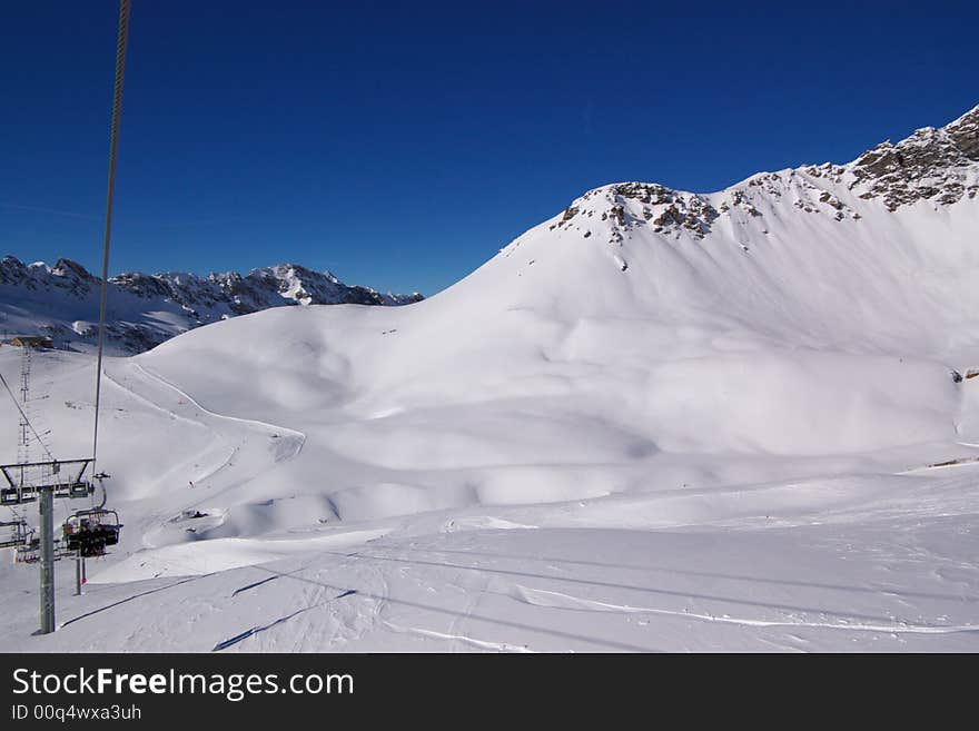 Ski resort winter view