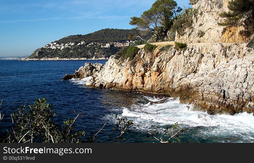 Follow the path overlooking the Mediterranean Sea at ST Jean Cap Ferrat, in The Alpes-Maritimes, France!. Follow the path overlooking the Mediterranean Sea at ST Jean Cap Ferrat, in The Alpes-Maritimes, France!