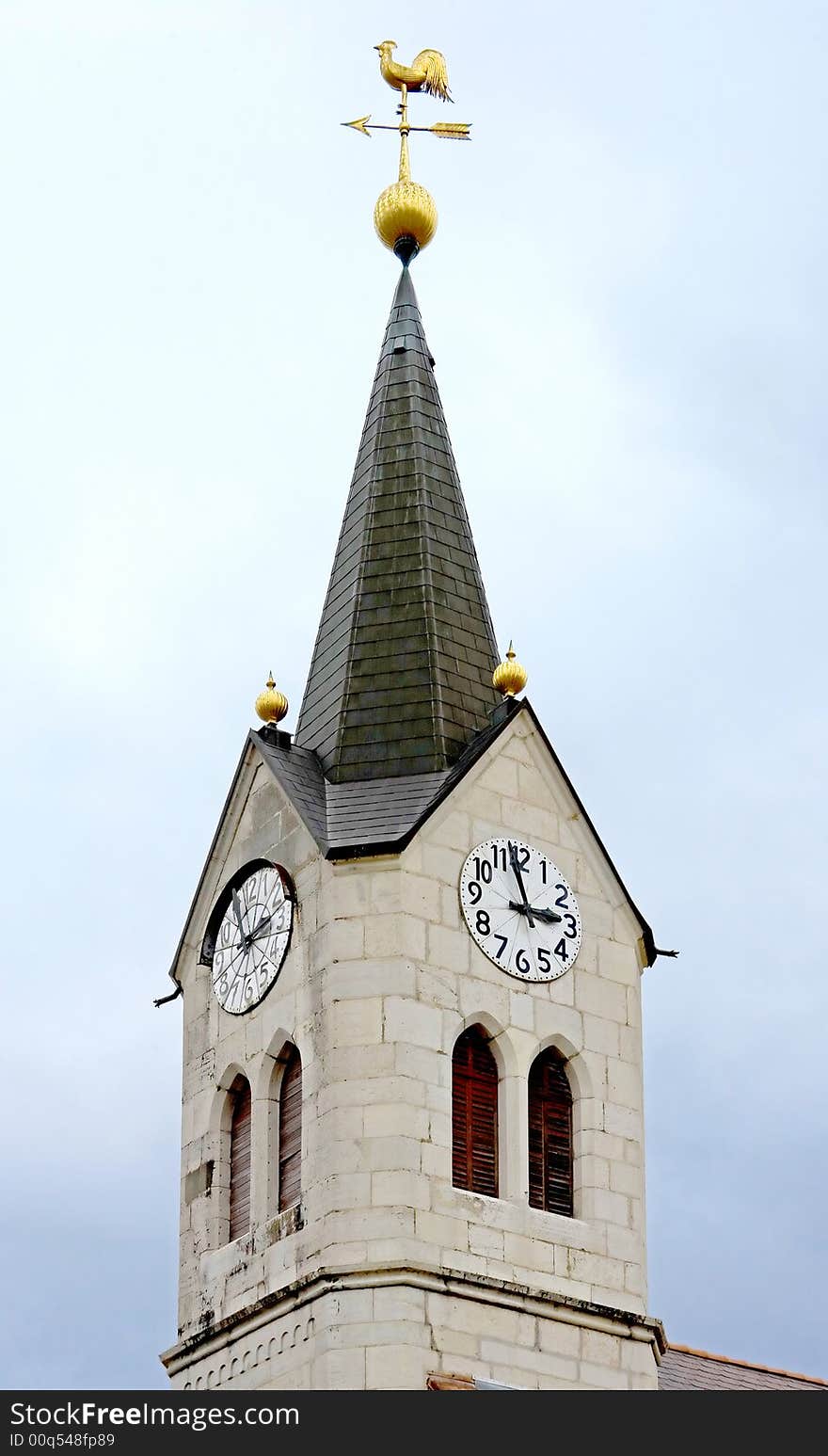 Old clock tower. Old church. Old clock tower. Old church