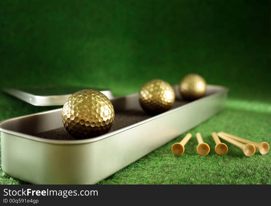 Golden Golfballs In Gift Set