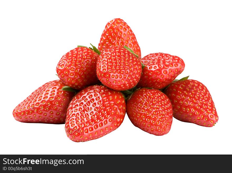 Heap of strawberries isolated and with clipping path