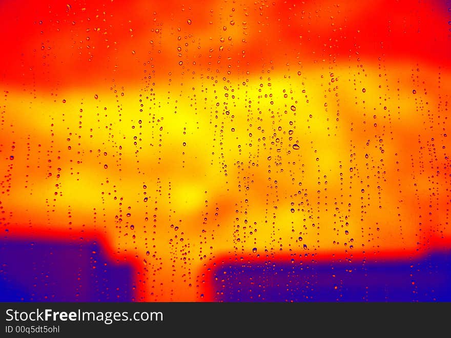 Close-up of water drops on glass (Background)