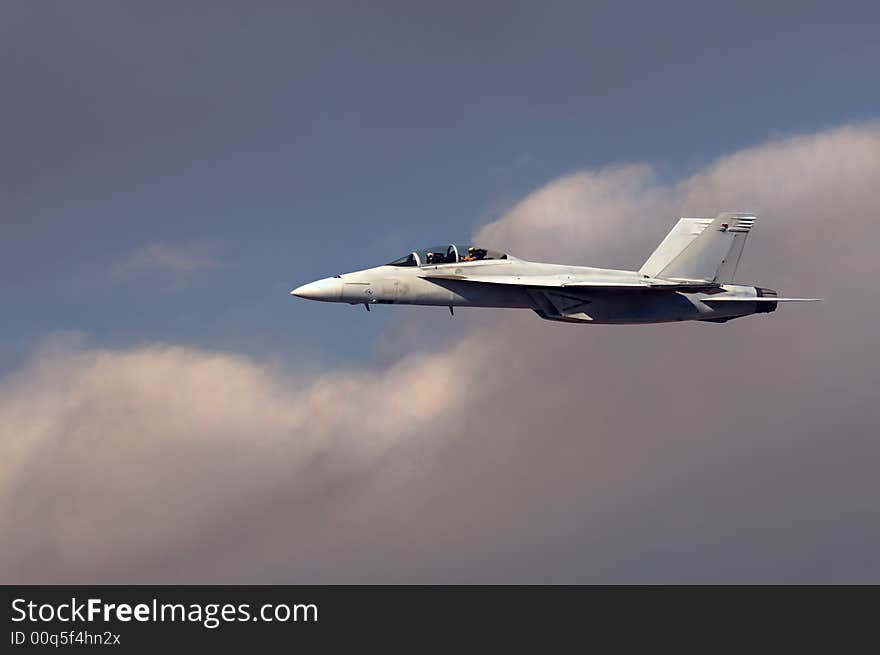 Classic image of a Navy F-18 Hornet Fighter jet. Classic image of a Navy F-18 Hornet Fighter jet