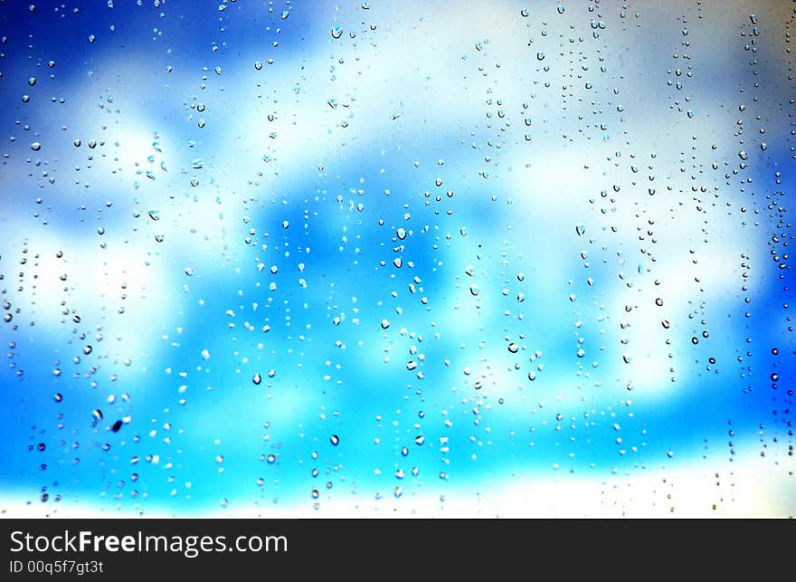 Close-up of water drops on glass (Background)