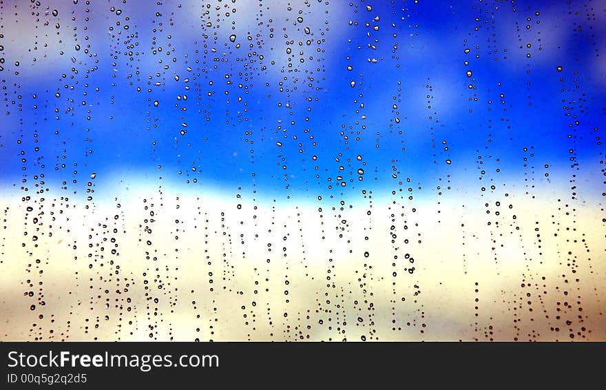 Close-up of water drops on glass (Background)