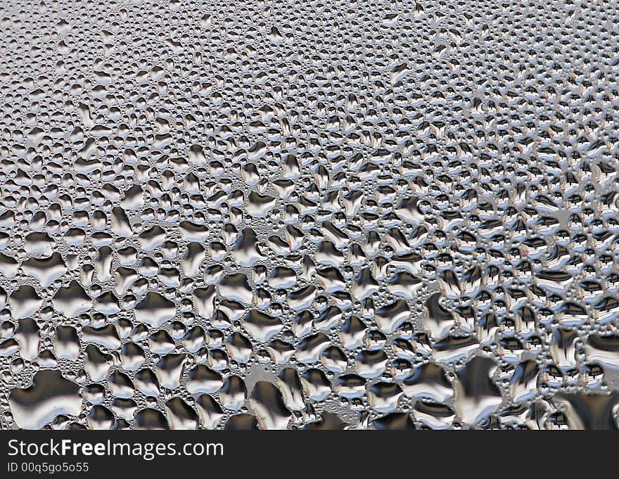 Close-up of water drops on glass (Background)