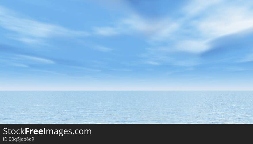 Beautiful summer seascape. 3d image. Beautiful summer seascape. 3d image