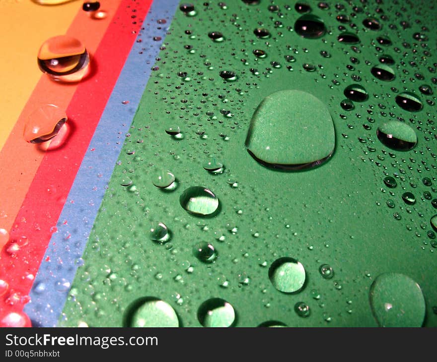 Detail of drops on the rainbow