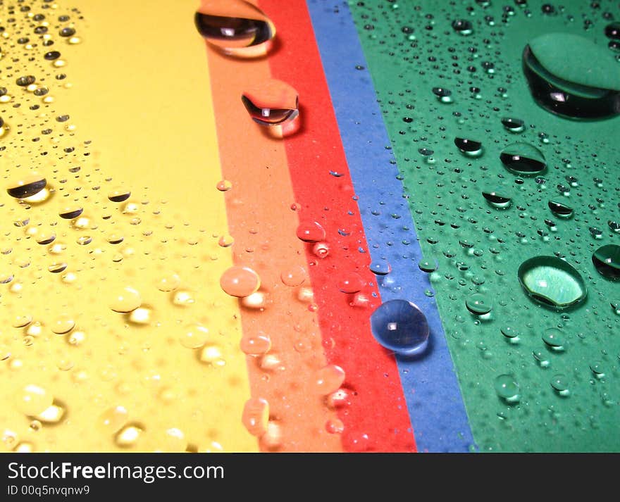 Detail of drops on the rainbow