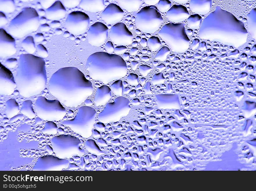 Close-up of water drops on glass (Background)