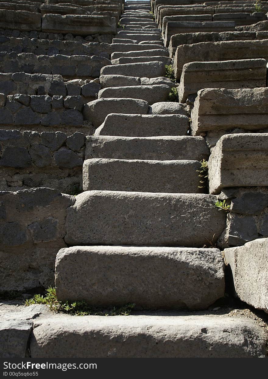 Ancient steps of Pompeii Theatre