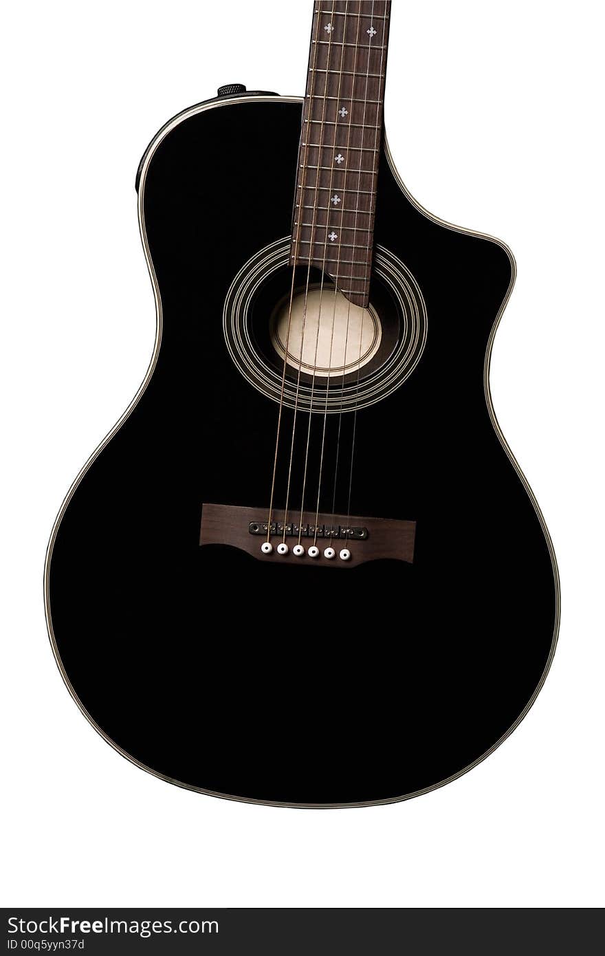 Acoustic guitar (black, isolated)