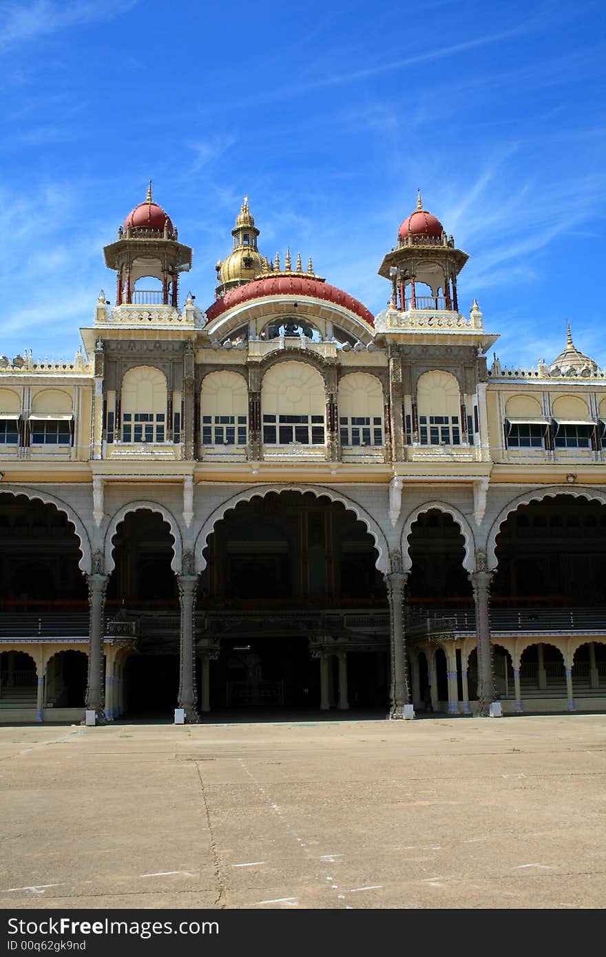 The frontal portion of a royal palace at Mysore. The frontal portion of a royal palace at Mysore.