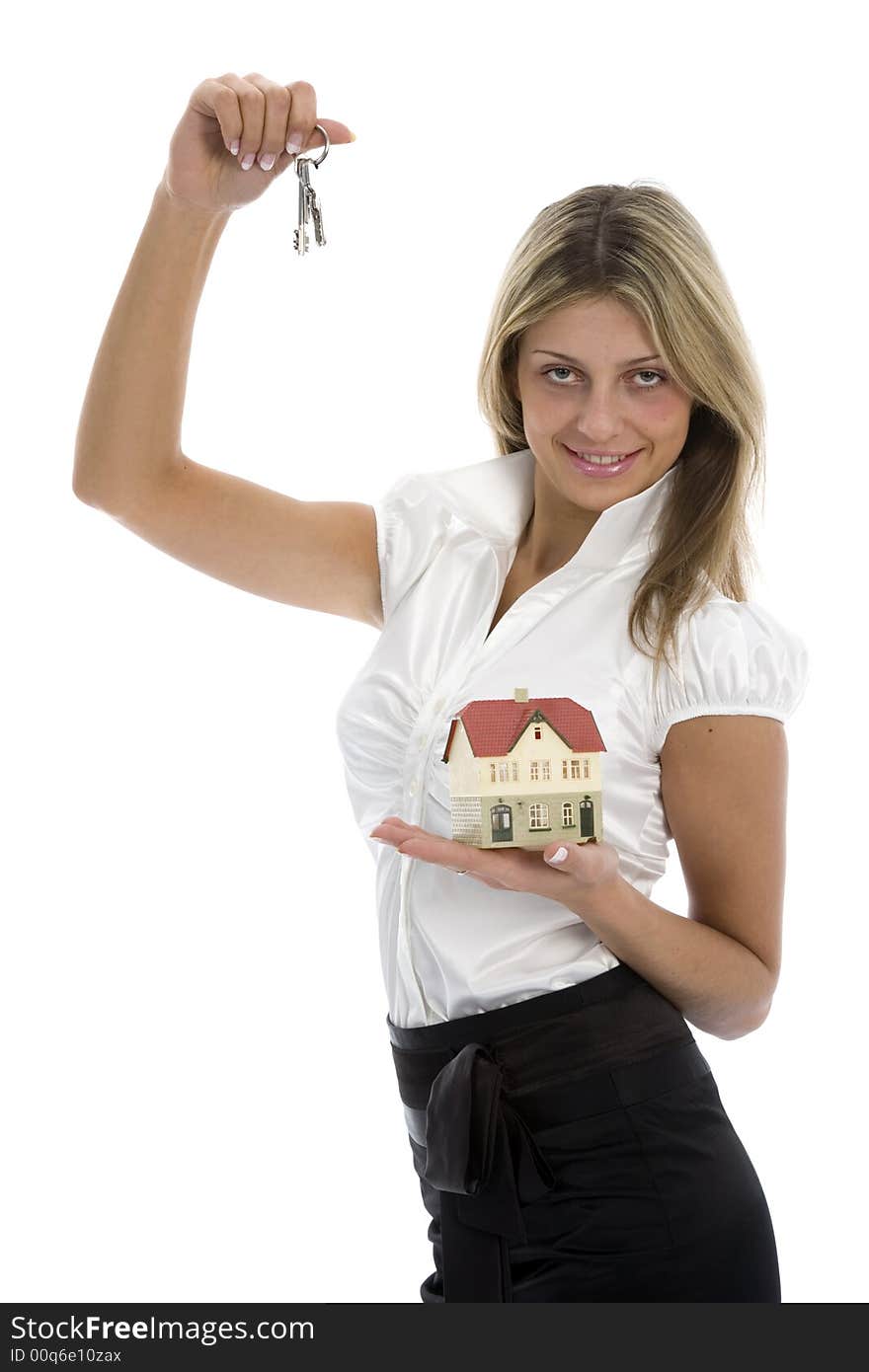 Business Woman Advertises Real Estate