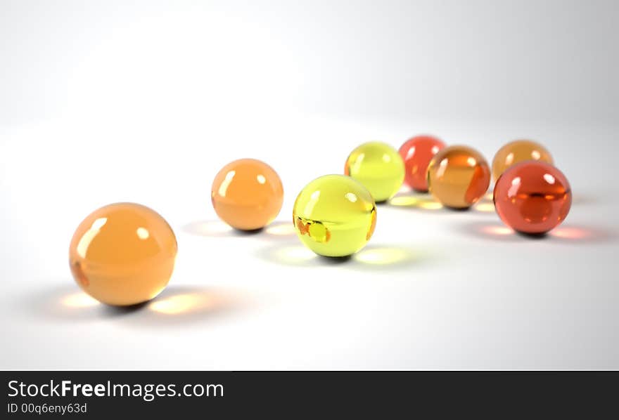 Shot of colorful sparkling glass balls. Shot of colorful sparkling glass balls