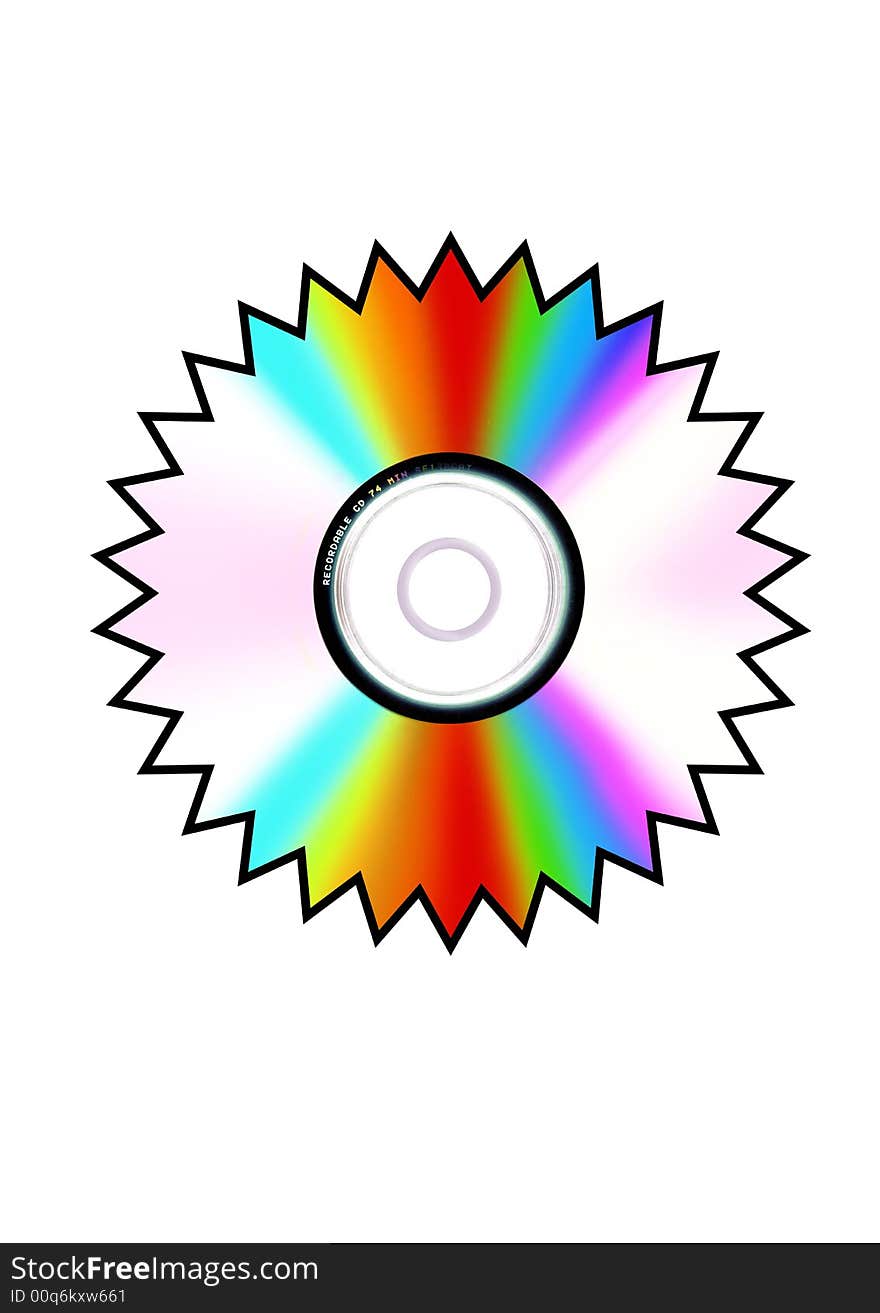 Sun shape compact disk on white backround. Sun shape compact disk on white backround