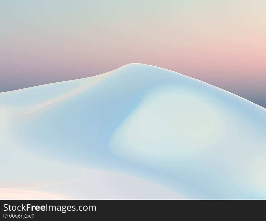 An abstract of curves like a snow drift against a soft red evening sky. An abstract of curves like a snow drift against a soft red evening sky