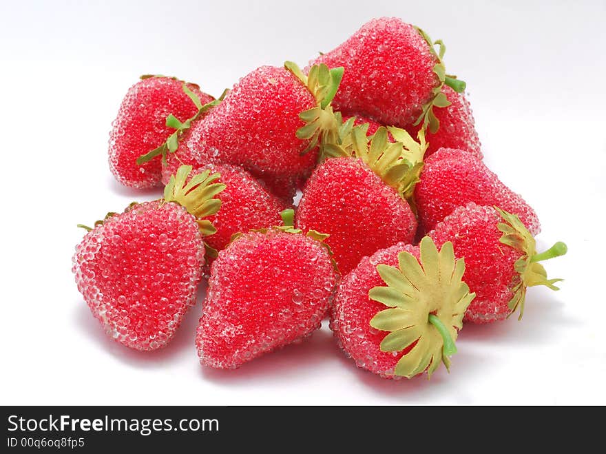 Bunch of strawberries on white background. Bunch of strawberries on white background