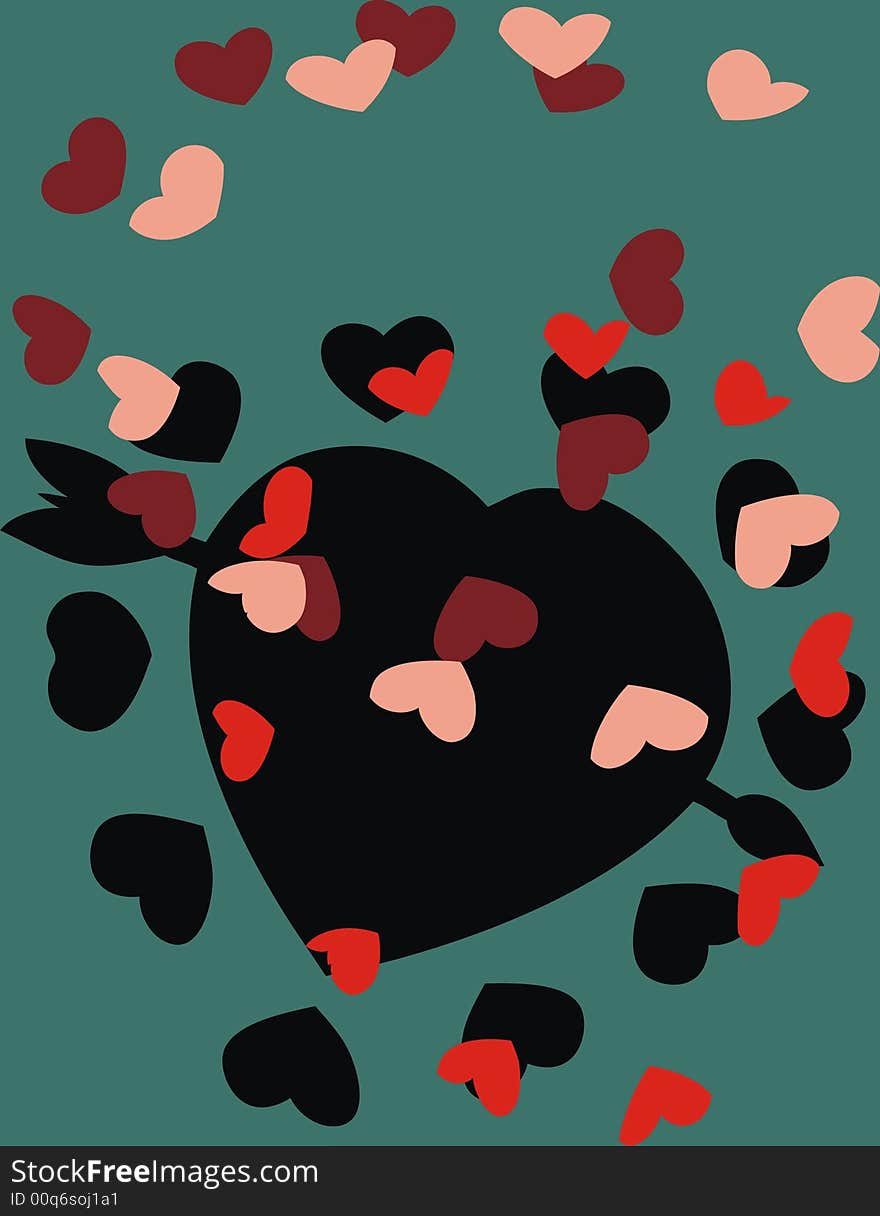 Valentines day background - lovin hearts -  illustration. Valentines day background - lovin hearts -  illustration