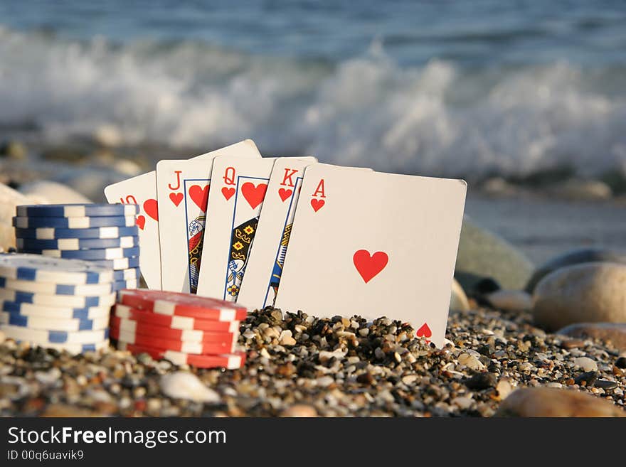 Beachpoker - a royal flush by the sea