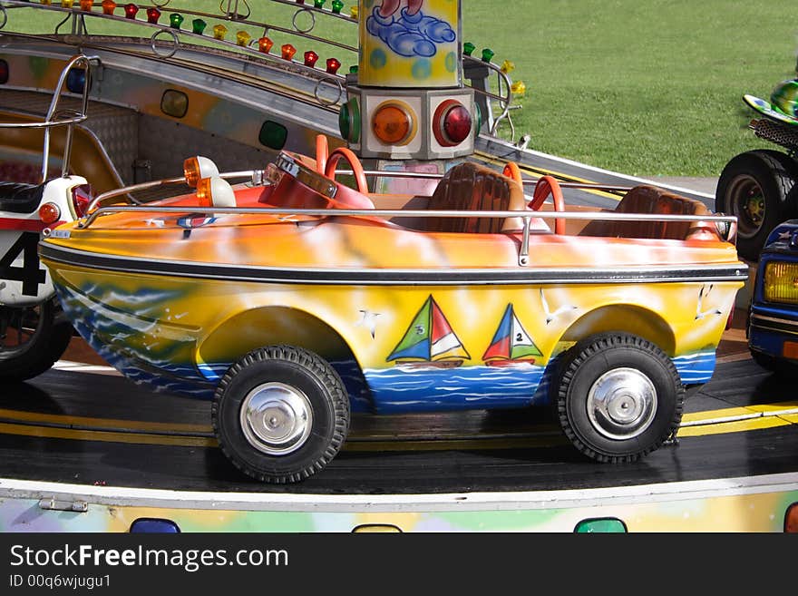 Colorful boat in the festival carousel. Colorful boat in the festival carousel