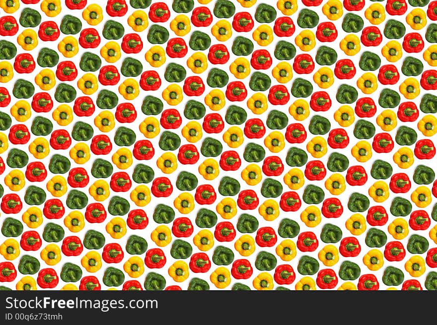 Pattern of three color peppers