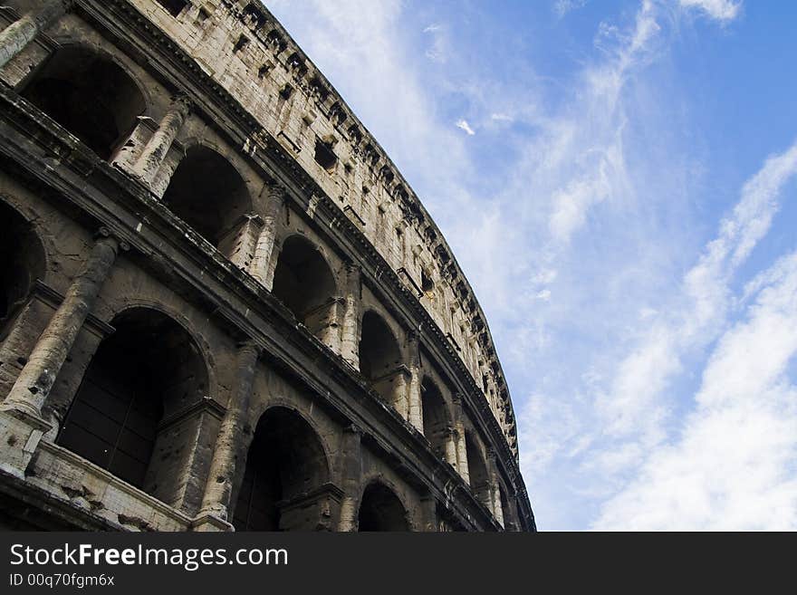 Colosseum at an angle. Taken wintertime in rome. Colosseum at an angle. Taken wintertime in rome