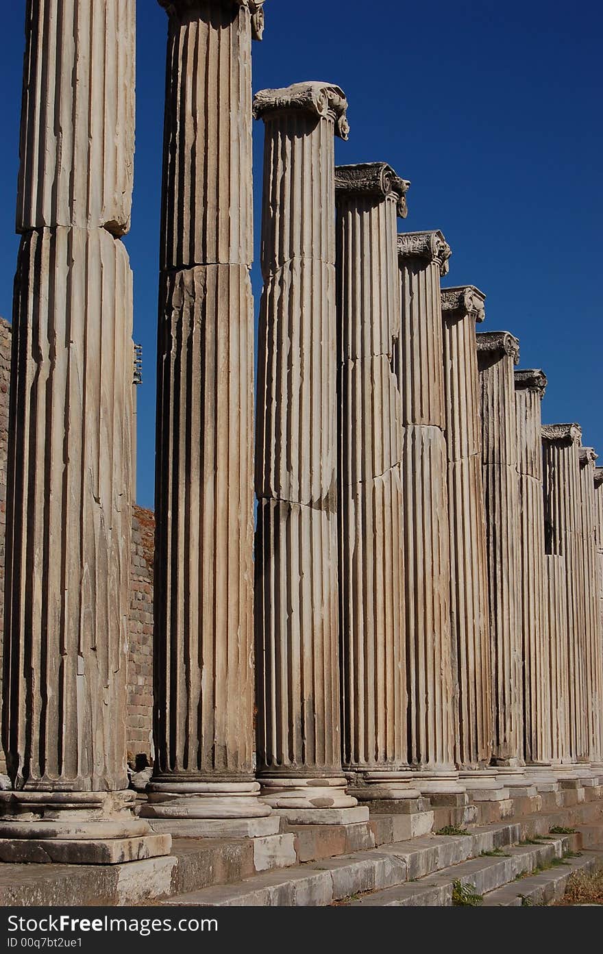 Ancient columns in a row.