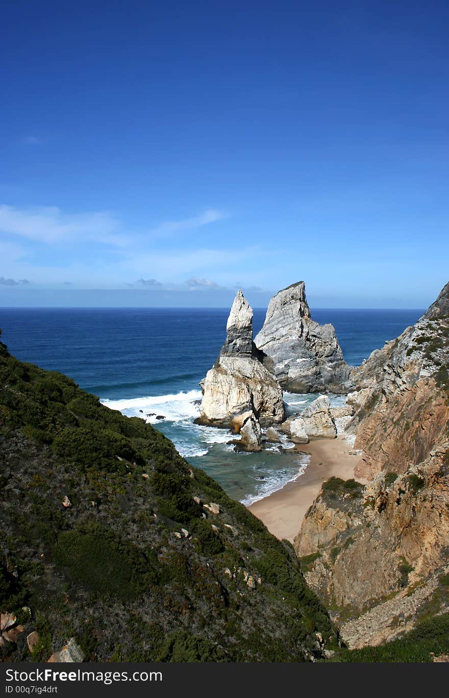 Portugues coastline, ursa's beach - wild landscape