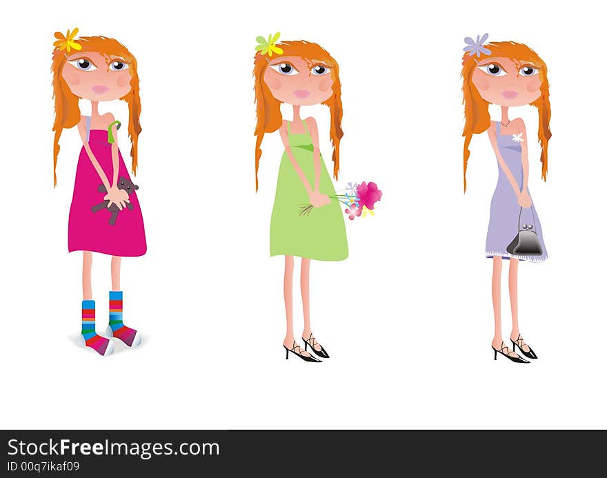 The Girl/ drawing in vector format