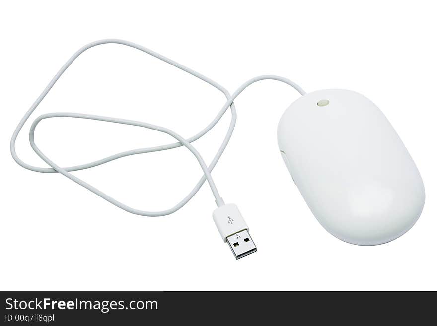 The mouse with a wheel on a white background