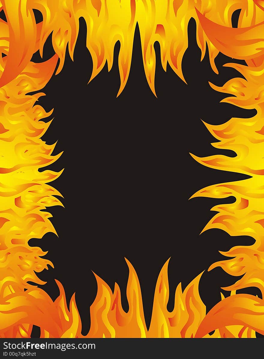 Fire frame - black background -