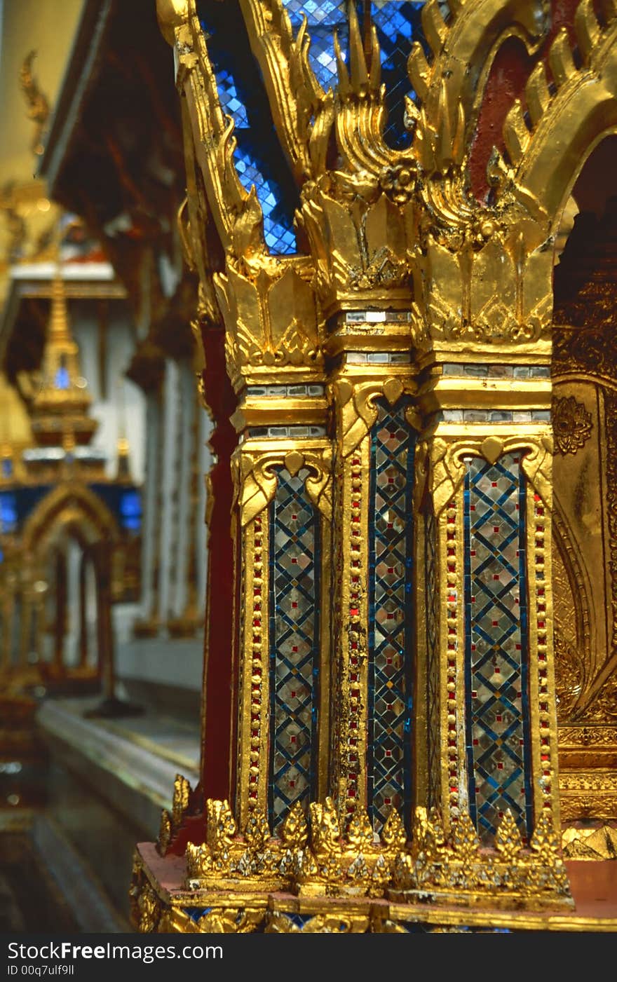 Golden temple in the Grand Palace in Bangkok. Golden temple in the Grand Palace in Bangkok