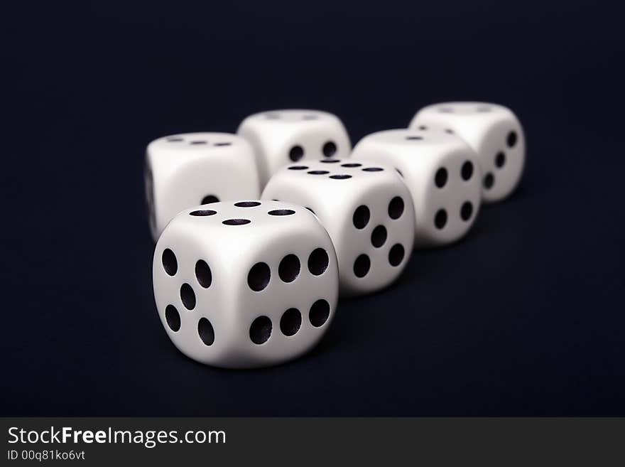 Dies, fun game closeup isolated