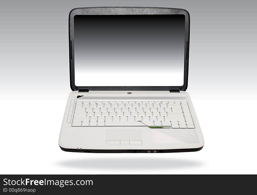 Modern laptop/ notebook computer over white. Modern laptop/ notebook computer over white