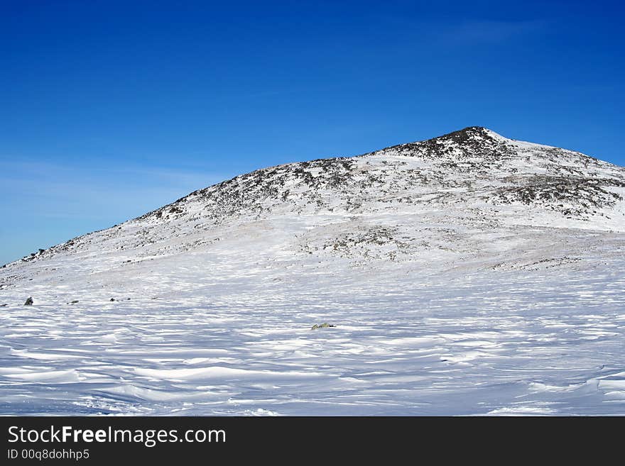 Altai Mountain with snow in winter 2008