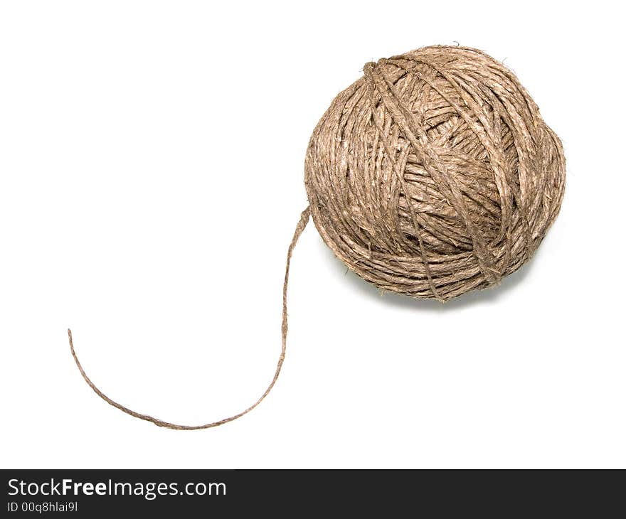 Ball of rope isolated on a white background. Ball of rope isolated on a white background