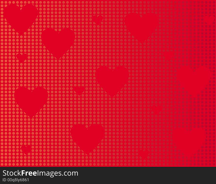 Red background with hearts