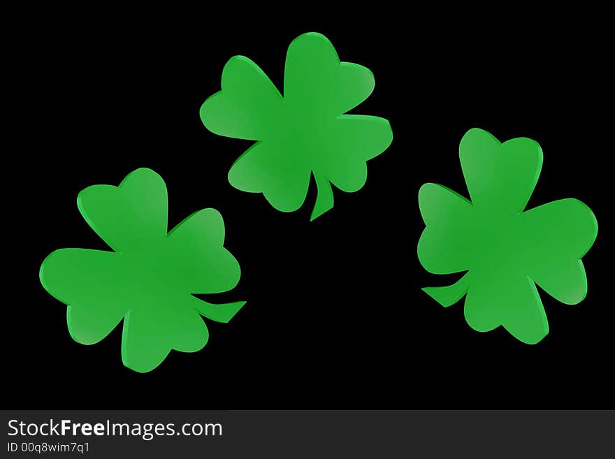 3D Lucky Shamrocks