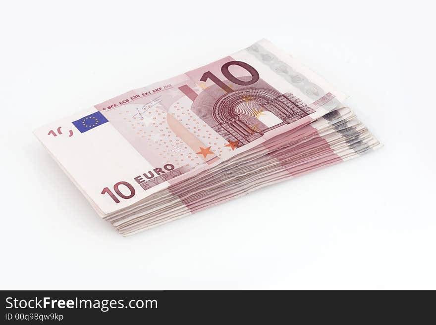 Euros isolated on white background